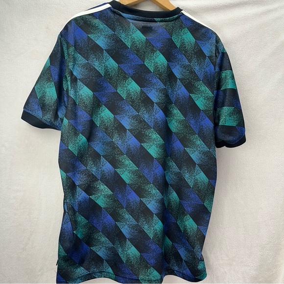 Adidas Towning 333 Soccer Futbol Jersey Mens Large Climalite Blue Green Trefoil - Picture 5 of 7